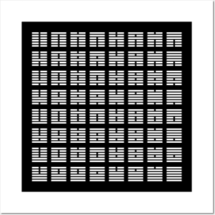 I Ching hexagrams - White on Black Posters and Art